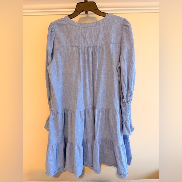 Pomander Place Sky Blue V-Neck Long Sleeve Dress - Picture 8 of 9